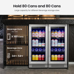 Yeego 30-in W 160 -Can Capacity Stainless Steel Built-in/Freestanding Indoor Beverage Refrigerator with Glass Door, YG-BS15-23, FINAL PRICE: $449.99