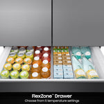 Samsung Bespoke Counter-Depth Inner Beverage Center 23-cu ft 4 -Door 36-in Wide with Ice Maker ( Fingerprint Resistant Stainless Steel ) ENERGY STAR Certified