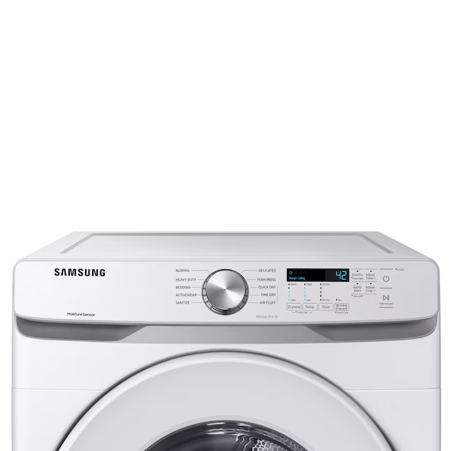 Samsung 7.5-cu ft Stackable Vented Electric Dryer in White, DVE45T6000W/A3, Retail: $899.00, Final Price: $499.00 + Tax