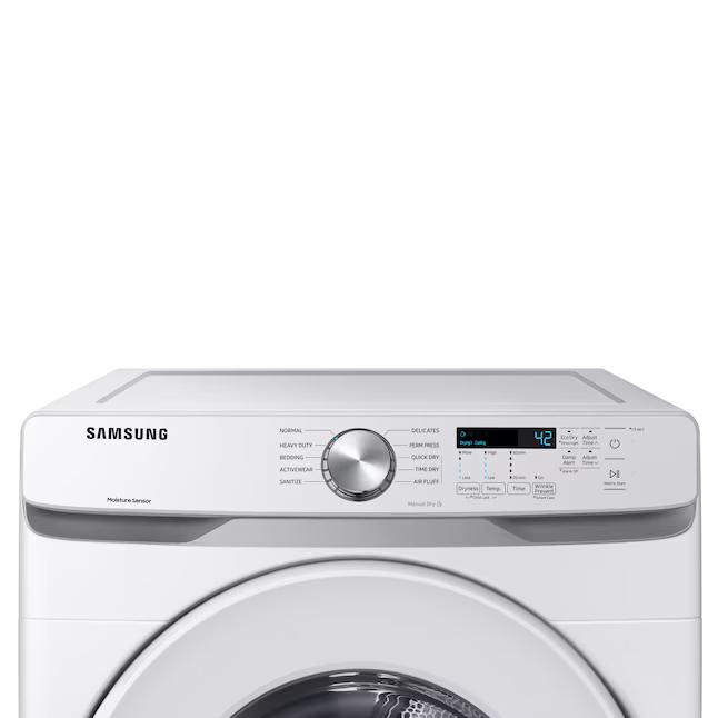 Samsung 7.5 cu. ft. Extra Large Stackable Vented Electric Dryer with Sensor Dry in White, DVE45T6020W/A3, Retail: $999.00, Final Price: $599.99 + Tax