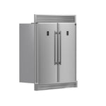 FORNO Rizzuto 27.6-cu ft Counter-Depth 60-in Wide Side-by-Side Refrigerator (Stainless Steel)