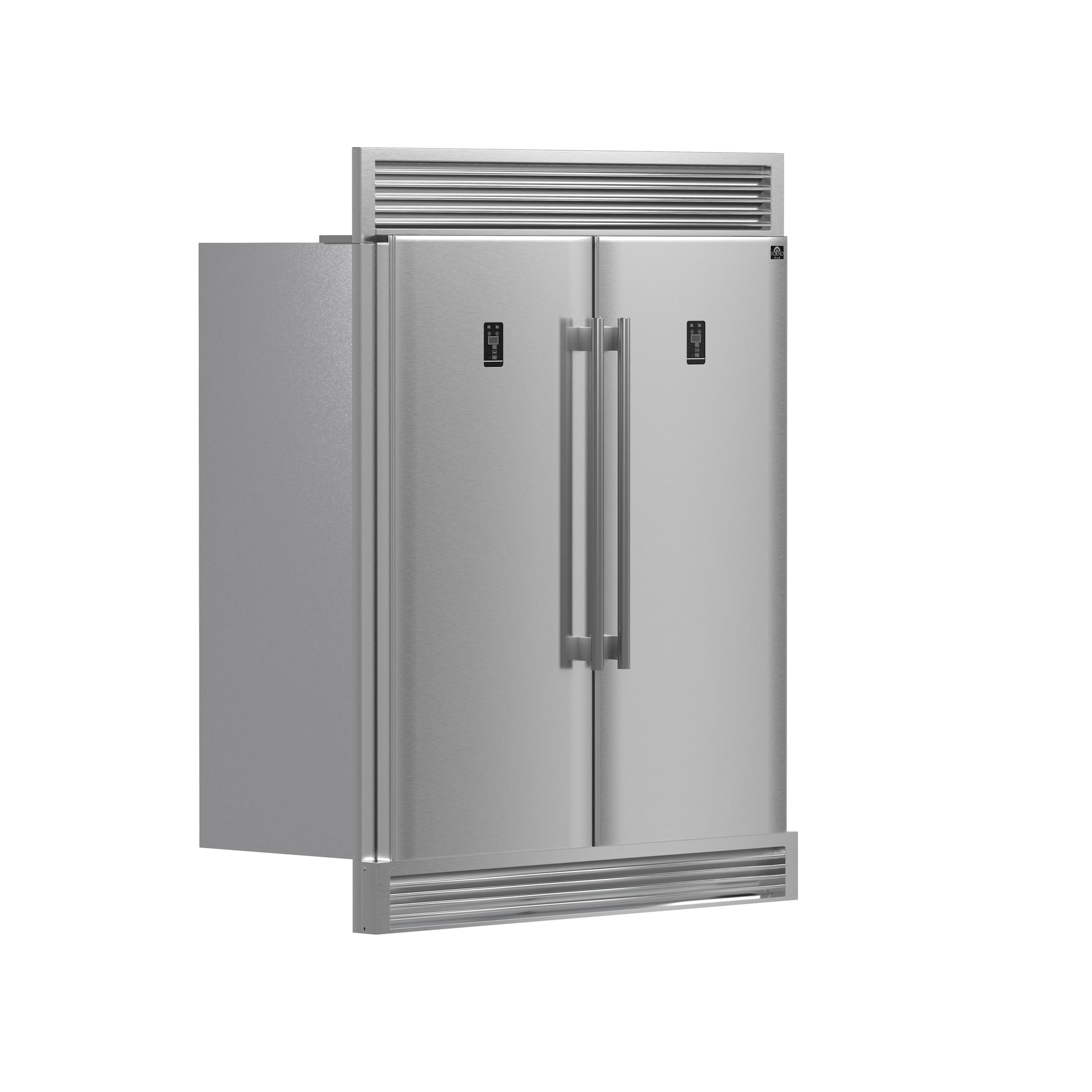 FORNO Rizzuto 27.6-cu ft Counter-Depth 60-in Wide Side-by-Side Refrigerator (Stainless Steel)