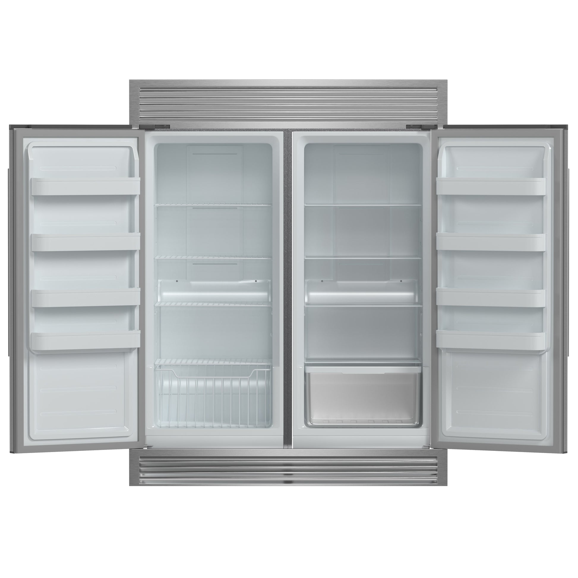 FORNO Rizzuto 27.6-cu ft Counter-Depth 60-in Wide Side-by-Side Refrigerator (Stainless Steel)