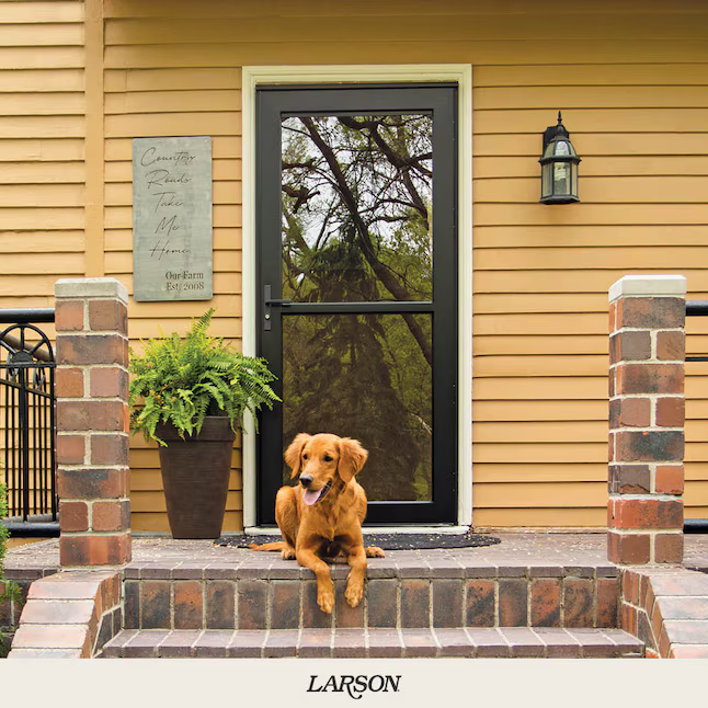 LARSON Platinum Split Fullview 36-in x 81-in Graphite Aluminum Left-hand Outswing/Right Hinge Storm Door Full-view with Retractable Screen (No handle), 45604392RE *HD2507, Retail: $665.36, FINAL PRICE: $359.99 + TAX