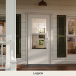 LARSON 20+ Midview 36-in x 81-in White Wood Core Reversible Hinge Storm Door Mid-view with Self-storing Screen (White Handle Included), 37098032 #353937 *JR2507, Retail: $209.00, FINAL PRICE: $139.99 + TAX