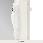 LARSON 20+ Midview 36-in x 81-in White Wood Core Reversible Hinge Storm Door Mid-view with Self-storing Screen (White Handle Included), 37098032 #353937 *JR2507, Retail: $209.00, FINAL PRICE: $139.99 + TAX