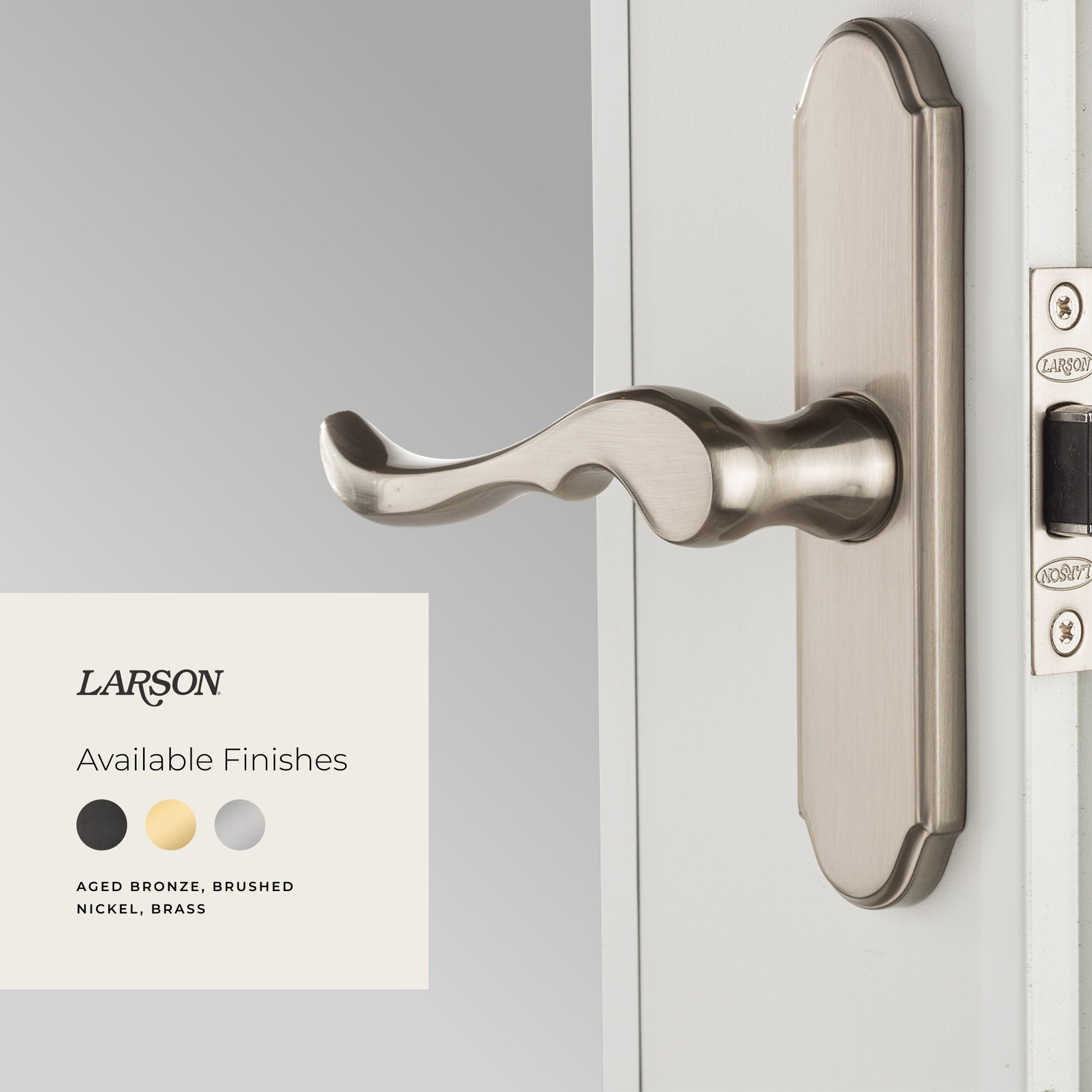 LARSON 40 Midview 32-in x 81-in Brown Wood core Reversible Hinge Storm Door with Retractable Screen ( Brushed nickel Handle Included )