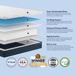 Serta 10-in Medium Full Cooling Hybrid Memory Foam/Coil Blend Mattress in a Box, 500770458-1030, MSRP: $699.00