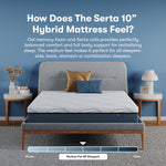 Serta 10-in Medium Full Cooling Hybrid Memory Foam/Coil Blend Mattress in a Box, 500770458-1030, MSRP: $699.00