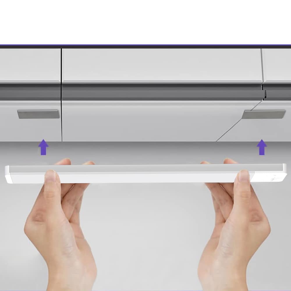 Utilitech LED 2 -Pack 12-in Rechargeable Battery LED Under Cabinet Light Bar Motion Sensing Light with Remote