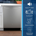 GE 24-in Top Control Built-in Dishwasher ( Stainless Steel ) , Dry Boost , 55-Decibel