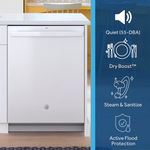 GE 24-in Top Control Built-in Dishwasher (White) 55-dBA, GDT535PGRWW *JR2509, Retail: $619.00, FINAL PRICE: $299.99 + TAX