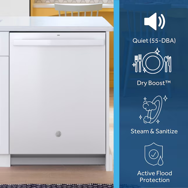GE 24-in Top Control Built-in Dishwasher (White) 55-dBA, GDT535PGRWW *JR2509, Retail: $619.00, FINAL PRICE: $299.99 + TAX