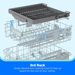 Midea 24-in Top Control Built-in Dishwasher ( Stainless Steel ) With Third Rack, 47-Decibel