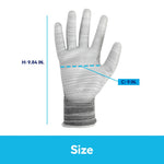 Large Gray Polyurethane dipped Polyester Gardening Gloves 1 -Pairs