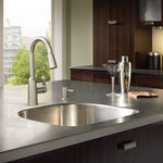 Moen Edwyn Spot Resist Stainless Single Handle Deck-mount Pull-down Kitchen Faucet with Sprayer (Includes Deck Plate) (Includes Soap Dispenser)
