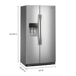 Whirlpool 20.85-cu ft Counter-Depth 36-in Wide Side-by-Side Refrigerator with Ice Maker ,Water and Ice Dispenser ( Fingerprint Resistant Stainless Finish )
