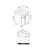 Style Selections Dolton 24-in True White Undermount Single Sink Bathroom Vanity with White Engineered Stone Top (Fully Assembled)