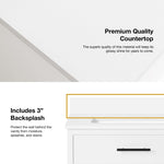 Style Selections Dolton 24-in True White Undermount Single Sink Bathroom Vanity with White Engineered Stone Top (Fully Assembled)