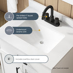 Style Selections Dolton 24-in True White Undermount Single Sink Bathroom Vanity with White Engineered Stone Top (Fully Assembled)