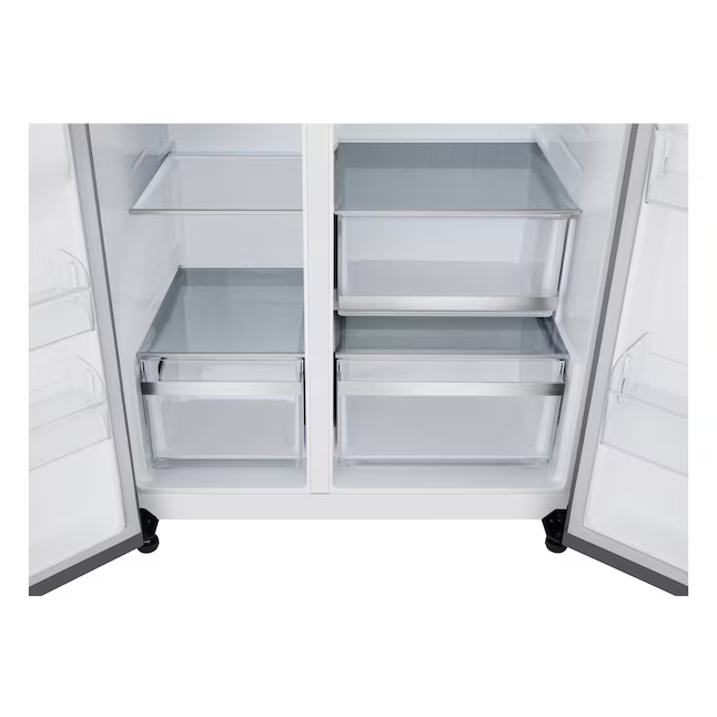 LG Craft Ice 26.6-cu ft Side-by-Side Refrigerator Smart Compatible with Dual Ice Maker Water and Ice Dispenser (Printproof Stainless Steel), LL27T3530S/00 *JR2509, Retail: $2,032.00, FINAL PRICE: $1,039.99 + TAX