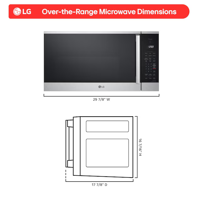 LG 1.8-cu ft 30-in Over-the-Range Microwave with Sensor Cooking (PrintProof Stainless Steel), MVEM1825X *JR2511, Retail: $499.00, FINAL PRICE: $219.99 + TAX