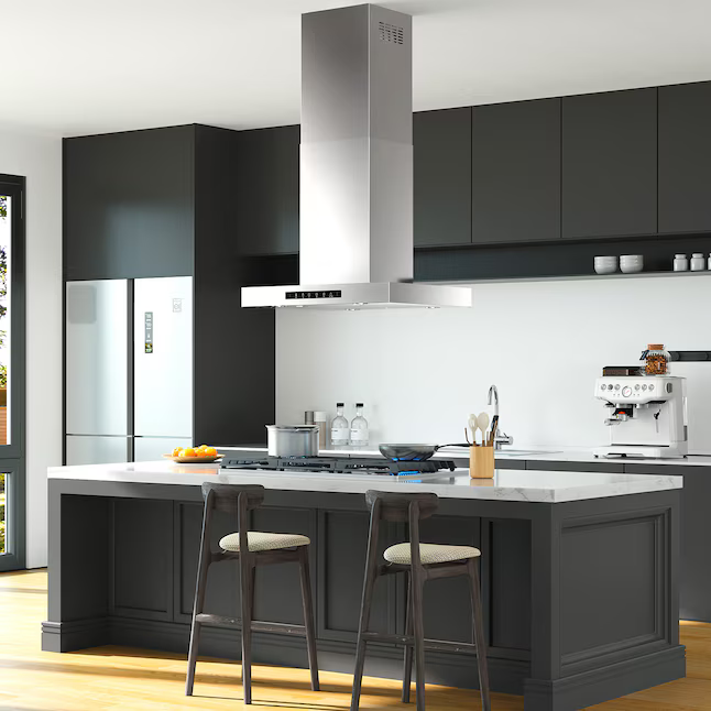 VIKIO 30-in Ducted 980-CFM Stainless Steel Island Range Hood with Charcoal Filter, IKIS02-30 *JR2508, Retail: $1,116.50, FINAL PRICE: $359.99 + TAX