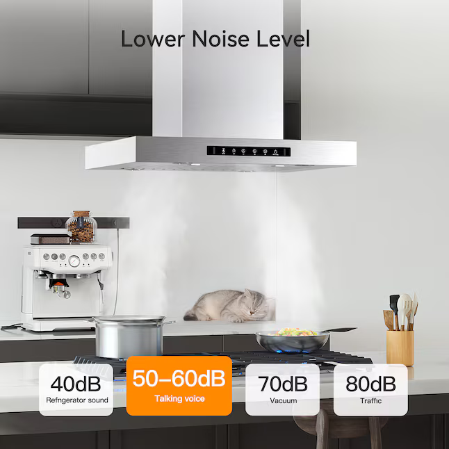 VIKIO 30-in Ducted 980-CFM Stainless Steel Island Range Hood with Charcoal Filter, IKIS02-30 *JR2508, Retail: $1,116.50, FINAL PRICE: $359.99 + TAX
