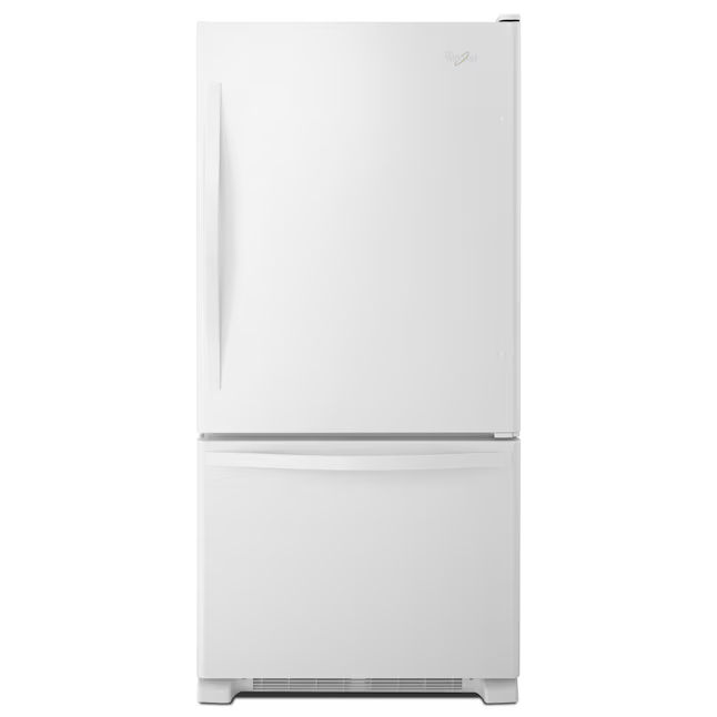 Whirlpool 22.07-cu ft Standard-Depth Bottom-Freezer Refrigerator with Ice Maker (White), WRB322DMBW/05 *JR2509, Retail: $1,999.00, FINAL PRICE: $999.99 + TAX