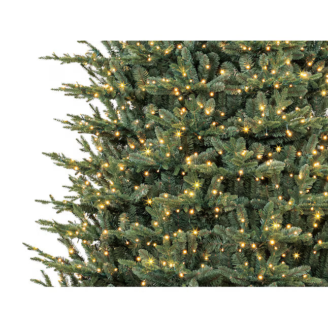 GE 12-ft Montana fir Pre-lit Artificial Christmas Tree with White LED Lights