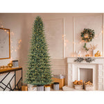 GE 12-ft Montana fir Pre-lit Artificial Christmas Tree with White LED Lights