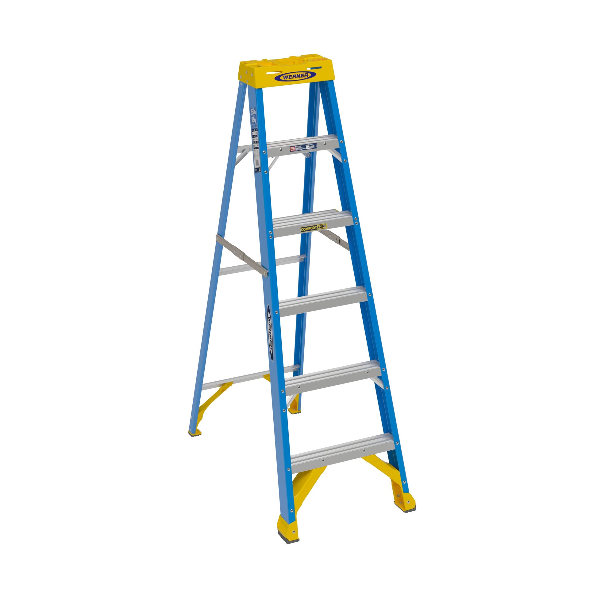 Werner FS100CZ 6-ft ( 10-ft Reach Height ) Fiberglass Type 1 - 250 lbs. Load Capacity Step ladder, FS106CZ
