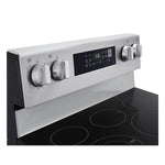 LG 30-in Glass Top 5 burners 6.3-cu ft Air Fry Convection Oven Freestanding Electric Range with WipeClean Coating ( Stainless Steel )