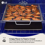 LG 30-in Glass Top 5 burners 6.3-cu ft Air Fry Convection Oven Freestanding Electric Range with WipeClean Coating ( Stainless Steel )