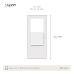 LARSON 20+ Midview 36-in x 81-in White Wood Core Reversible Hinge Storm Door Mid-view with Self-storing Screen (White Handle Included), 37098032 #353937 *JR2507, Retail: $209.00, FINAL PRICE: $139.99 + TAX