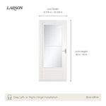 LARSON 40 Midview 32-in x 81-in Brown Wood core Reversible Hinge Storm Door with Retractable Screen ( Brushed nickel Handle Included )