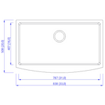 AKDY HEX Farmhouse apron front 33-in x 20-in Stainless Steel Single Bowl Kitchen Sink, KS0515-KF9 *HD2507, Retail: $399.99, FINAL PRICE: $219.99 + TAX