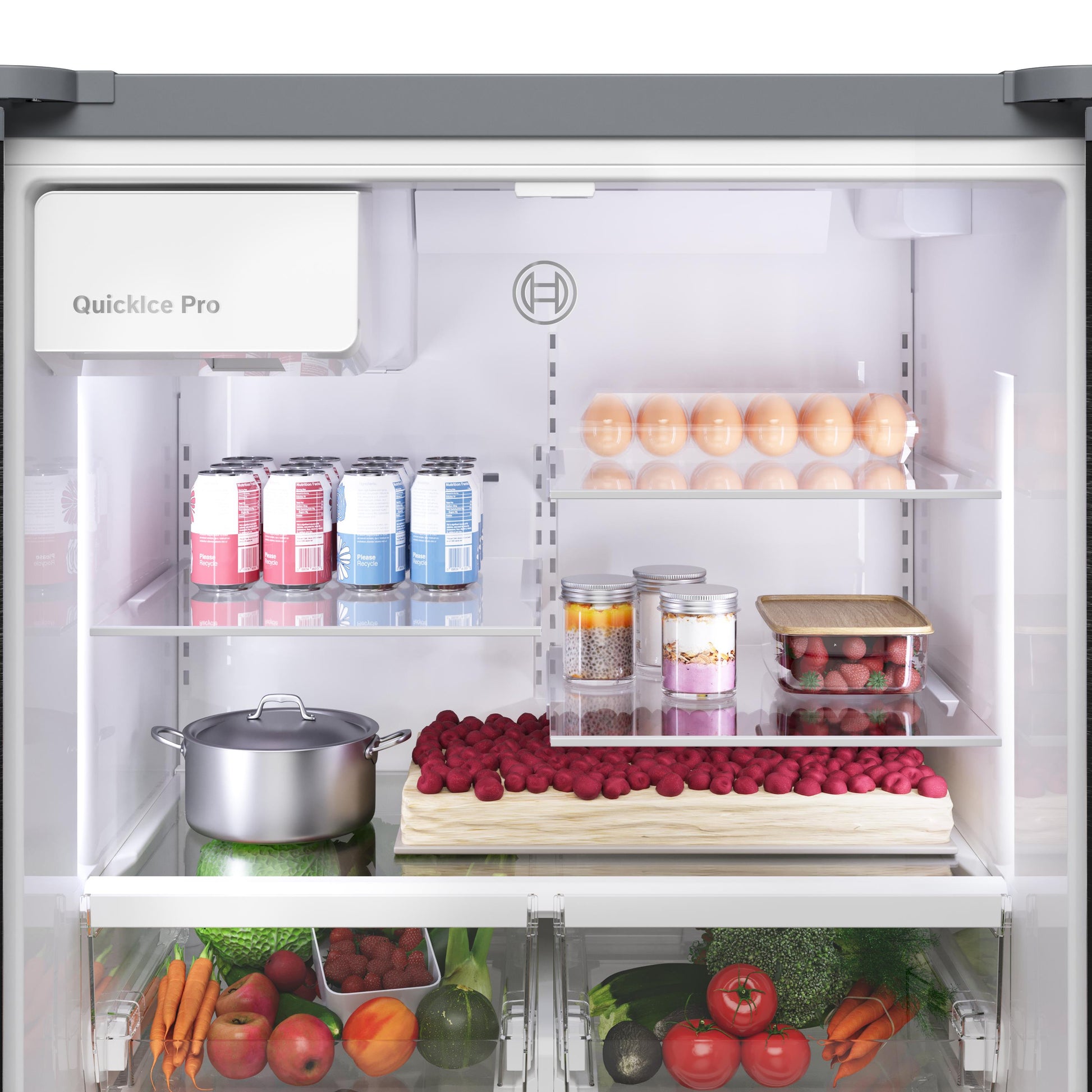 Bosch Counter-Depth 300 Series 21.6-cu ft 3 -Door 36-in Wide Built-In with Ice Maker (Stainless Steel)