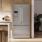 Bosch Counter-Depth 300 Series 21.6-cu ft 3 -Door 36-in Wide Built-In with Ice Maker (Stainless Steel)