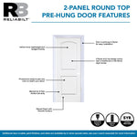 RELIABILT 28-in x 80-in Hollow Core 2-panel Left Hand Molded Composite Single Prehung Interior Door