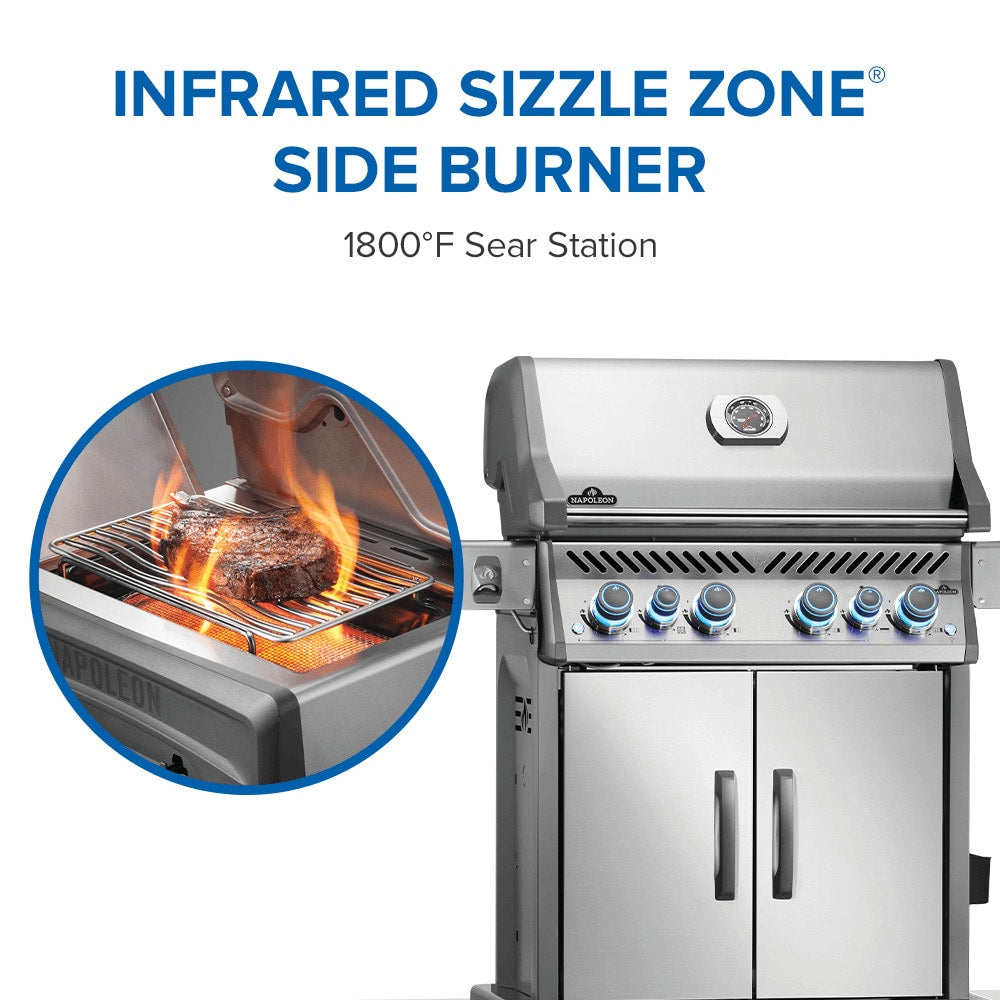 NAPOLEON Rogue PRO-S 525 Series Stainless Steel 4 -Burner Infrared Natural Gas Grill 1 -Side Burner