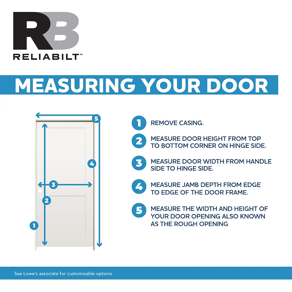 RELIABILT 30-in x 80-in Hollow Core 2-panel Left Hand Molded Composite Single Prehung Interior Door