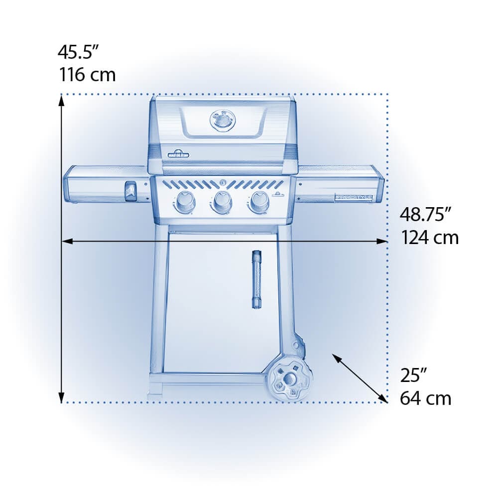 NAPOLEON Freestyle 365 Graphite Grey 3 -Burner Infrared Natural Gas Grill, F365DNGT, FINAL PRICE: