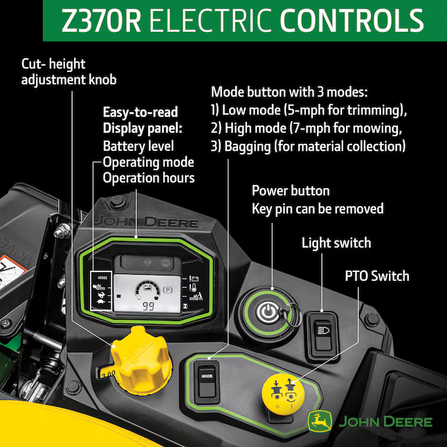 John Deere Z370R ZTrak 42-in Battery Zero-Turn Riding Lawn Mower, BG21327 *JR2510, Retail: $6,499.00, FINAL PRICE: $3,999.99 + TAX