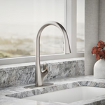 KOHLER Leto Vibrant Stainless Single Handle Deck-mount Pull-down Kitchen Faucet with Sprayer (Includes Deck Plate), R31548-VS *JR2510, Retail: $219.00, FINAL PRICE: $129.99 + TAX