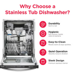 Frigidaire Gallery Stainless Steel Tub 24-in Top Control Built-in Dishwasher with Third Rack (Fingerprint Resistant Stainless Steel) 47-dBA, GDSH4715AF/0A *JR2511, Retail: $849.00, FINAL PRICE: $499.99 + TAX