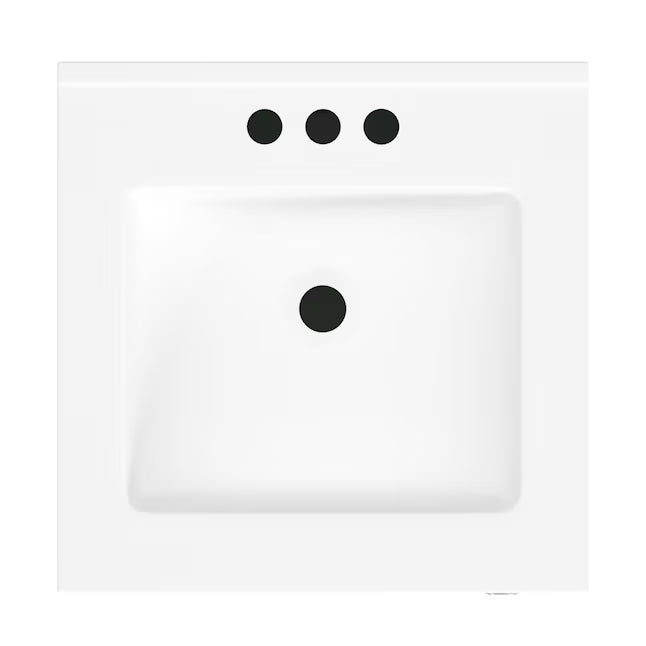 Alpine Reserve Lambert 18-in Basil Green Undermount Single Sink Bathroom Vanity with White Engineered Stone Top (Fully Assembled)