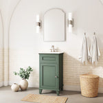 Alpine Reserve Lambert 18-in Basil Green Undermount Single Sink Bathroom Vanity with White Engineered Stone Top (Fully Assembled), LOWE18VPN, MSRP: $449.00, FINAL PRICE: $319.99