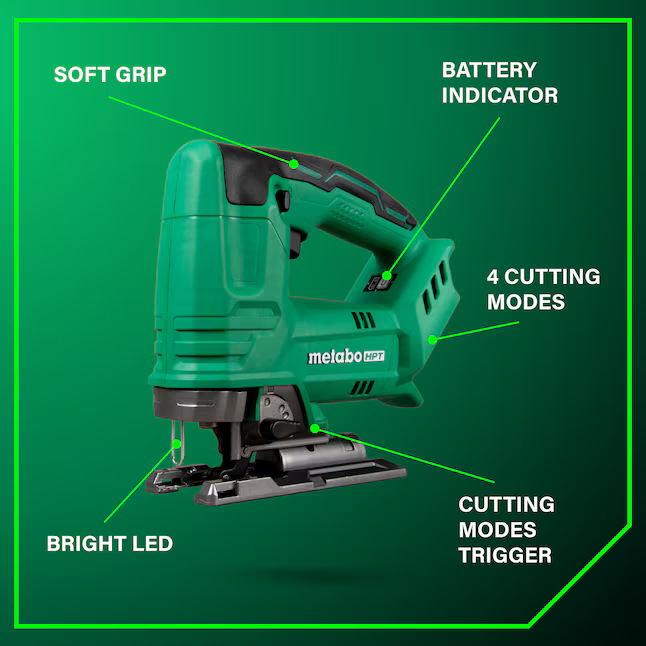 Metabo HPT 18-volt Variable Speed Keyless Cordless Jigsaw (Battery Not Included), CJ 18DA Q4 *HD2507, Retail: $99.00, FINAL PRICE: $49.99 + TAX