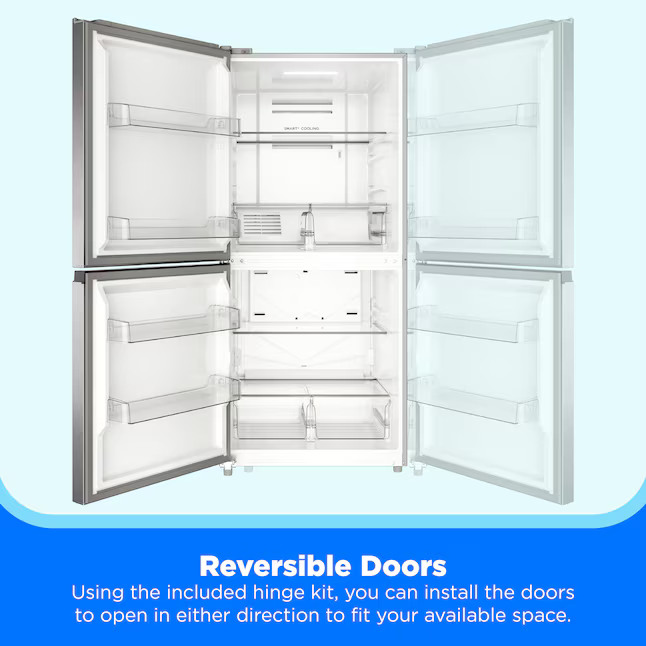 Midea 50/50 Flex 3 Way Convertible Upright Freezer/Refrigerator 20-cu ft Garage Ready Frost-free Upright Freezer ( Stainless Steel ) ENERGY STAR Certified